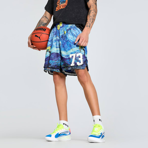 Dylan Exhibit 7" AOP Basketball Shorts, Vivid Blue-AOP, extralarge-IND